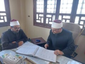 أوقاف المنوفية :تفتيش لإدارة أوقاف مدينة السادات لمتابعة سير العمل